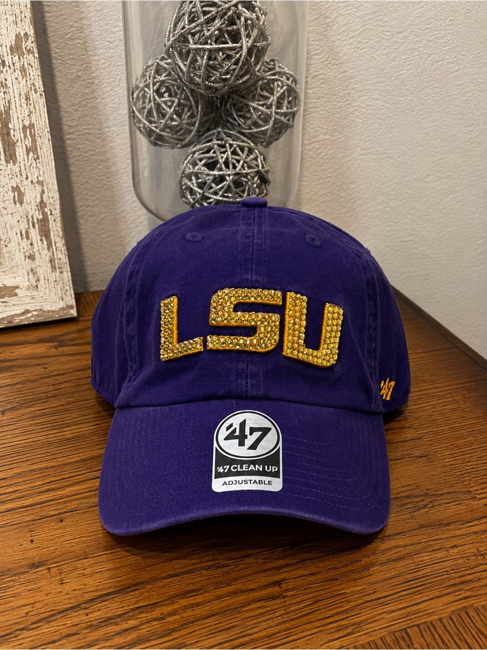 BLING LSU Embellished Purple Baseball Cap